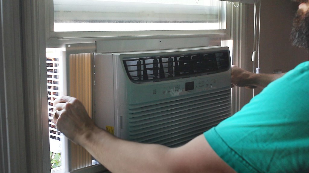 How to secure a window with an air conditioner installed